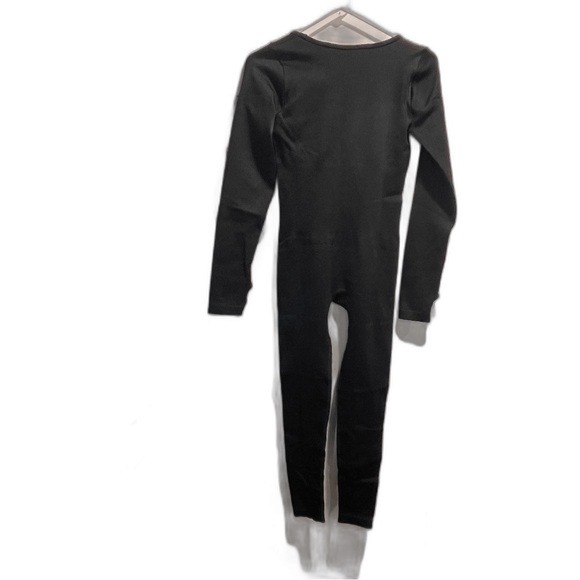 Women Workout Seamless Jumpsuit Yoga Ribbed  Long Sleeve Leggings Romper - Picture 2 of 9